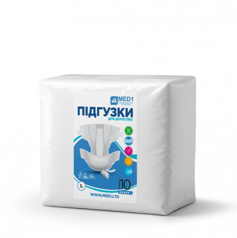 Купить Подгузники для взрослых MED1-WC01, размер L (10 шт в упаковке) (MED1-WC01L10). Изображение №1