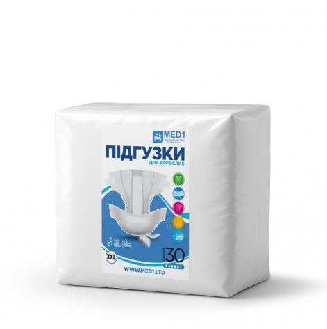 Купить Подгузники для взрослых MED1-WC01, размер ХXL (30 шт в упаковке) (MED1-WC01ХXL30). Изображение №1